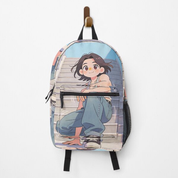 Item preview, Cute Casual Anime Girl in Baggy Jeans designed and sold by unboxedbyJuls.