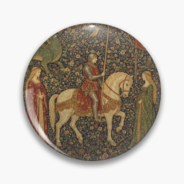 Item preview, Medieval tapestry art featuring knights, dragons, fair maidens and unicorns designed and sold by Vintage Designs +.