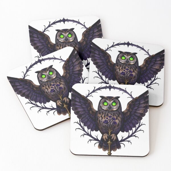 Item preview, Gothic Short-eared Owl Nightshade Forager designed and sold by IllumeInk.