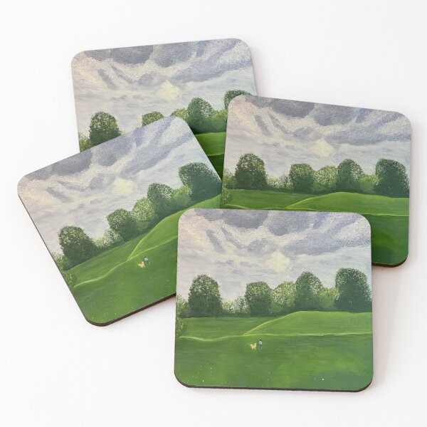 Item preview, Green Meadow Rolling Hills Landscape Painting designed and sold by POPILATA.