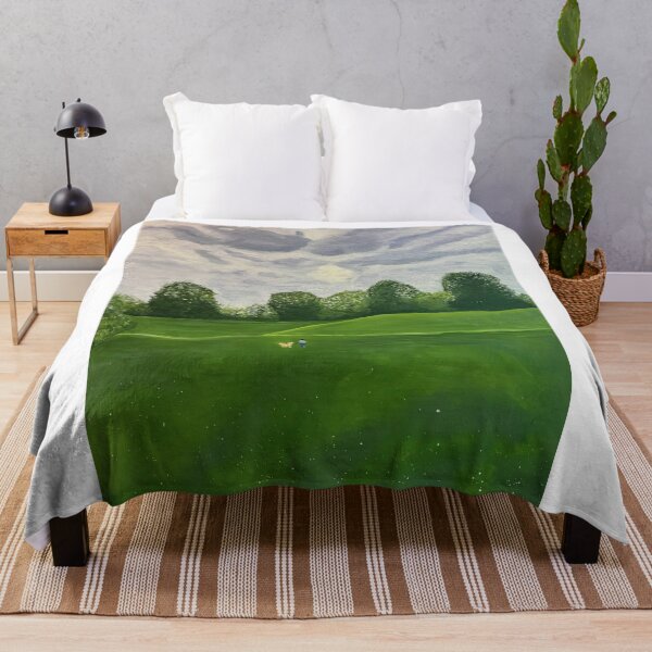 Item preview, Green Meadow Rolling Hills Landscape Painting designed and sold by POPILATA.