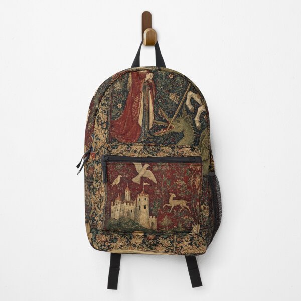 Item preview, Medieval tapestry art featuring knights, dragons, fair maidens and unicorns designed and sold by Vintage Designs +.