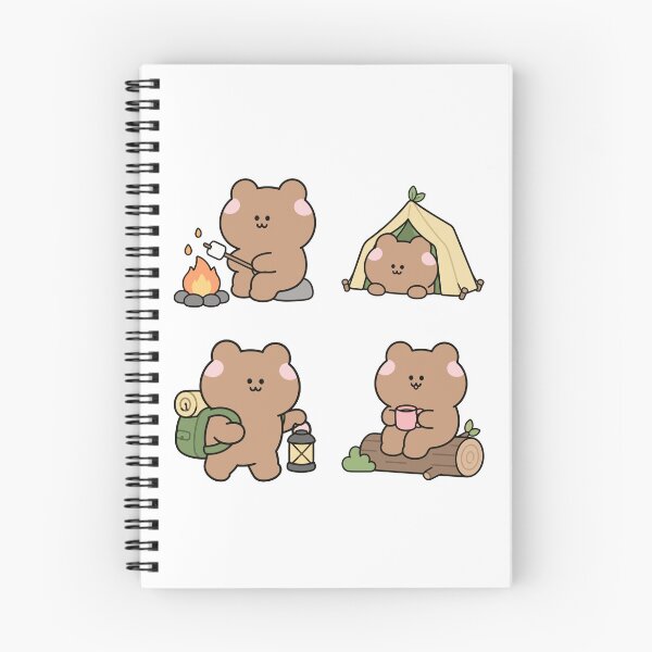 Item preview, Brown Bear Camping Outdoors – Cute Kawaii Cartoon designed and sold by Moffyuniverse.