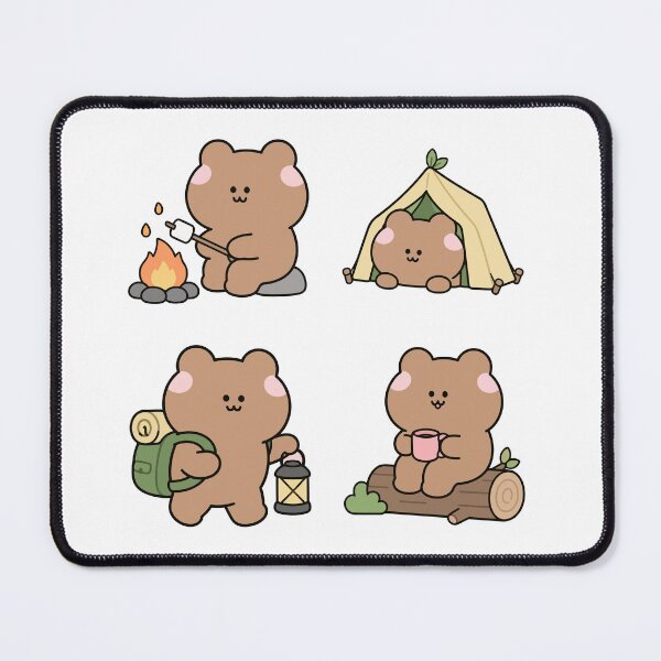 Item preview, Brown Bear Camping Outdoors – Cute Kawaii Cartoon designed and sold by Moffyuniverse.