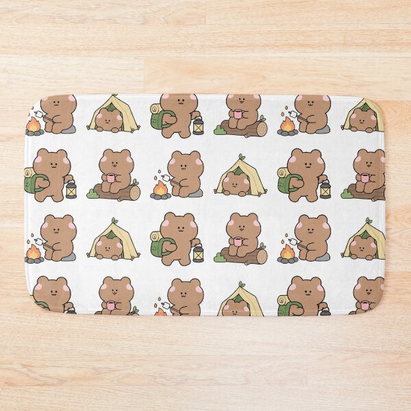 Item preview, Brown Bear Camping Outdoors – Cute Kawaii Cartoon designed and sold by Moffyuniverse.