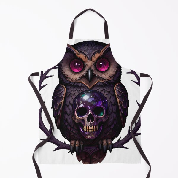 Item preview, Gothic Pygmy Owl Amethyst Skull Keeper designed and sold by IllumeInk.