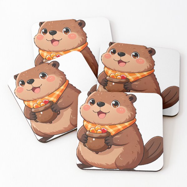Item preview, Cute Beaver Autumn Scarf Candy Cauldron Icon designed and sold by pumsquare.