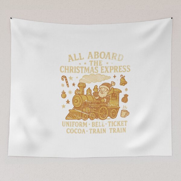 Item preview, All Aboard The Christmas Express Santa Vintage Train Holiday designed and sold by YasuoShop.