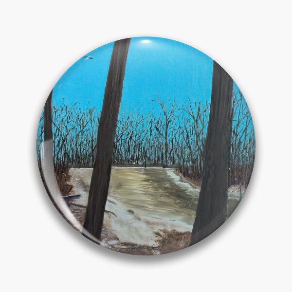 Item preview, Bare Winter Trees Blue Sky Landscape Painting designed and sold by POPILATA.