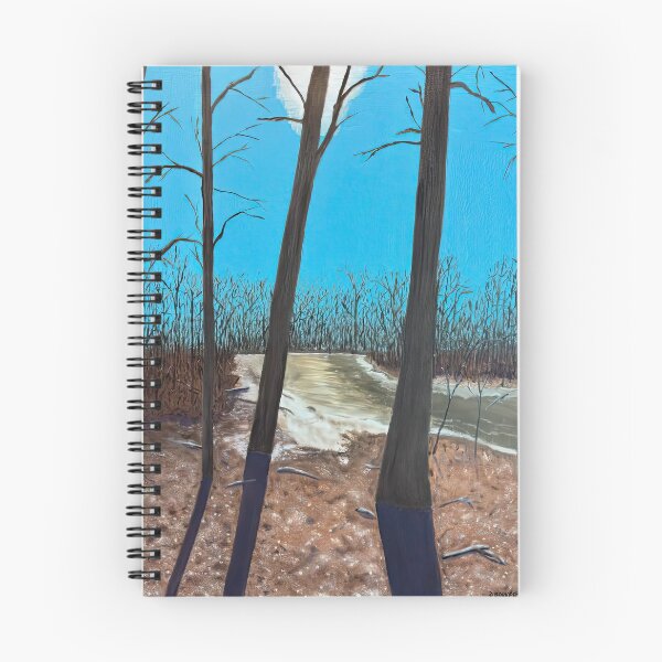 Item preview, Bare Winter Trees Blue Sky Landscape Painting designed and sold by POPILATA.