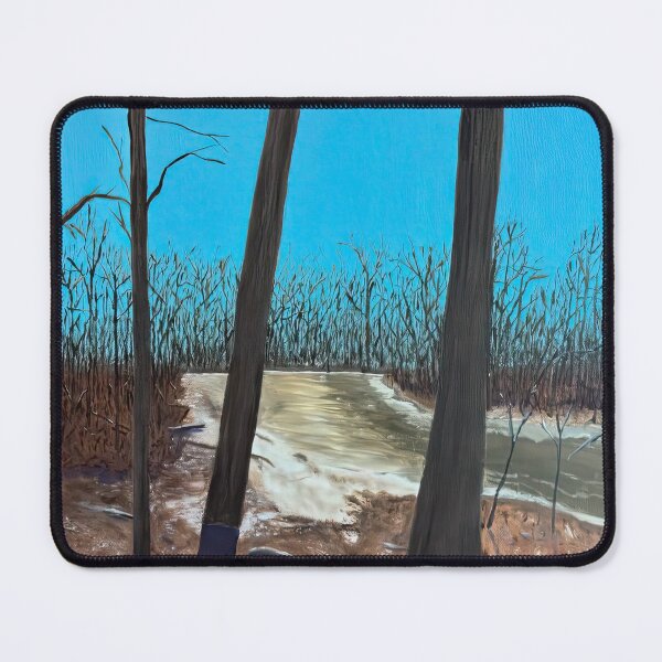 Item preview, Bare Winter Trees Blue Sky Landscape Painting designed and sold by POPILATA.