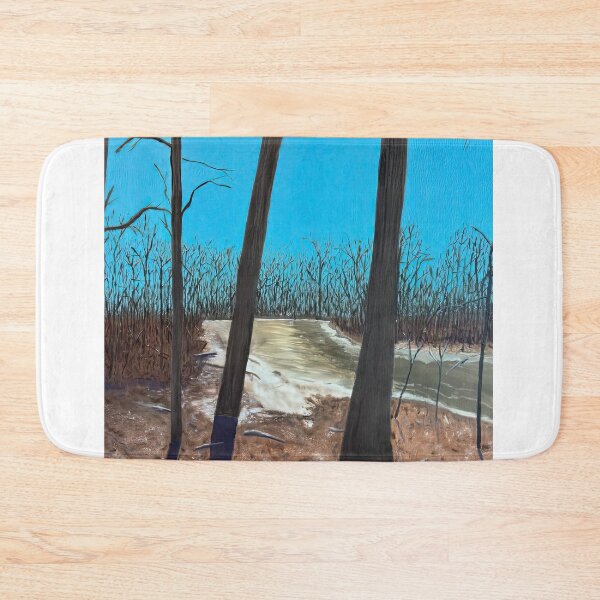 Item preview, Bare Winter Trees Blue Sky Landscape Painting designed and sold by POPILATA.