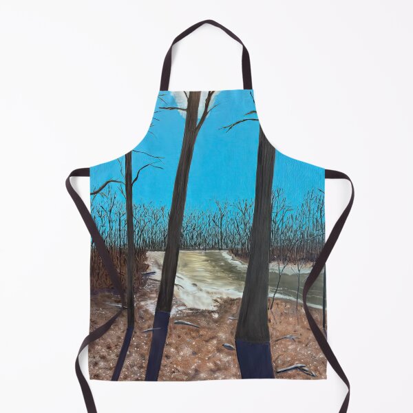 Item preview, Bare Winter Trees Blue Sky Landscape Painting designed and sold by POPILATA.