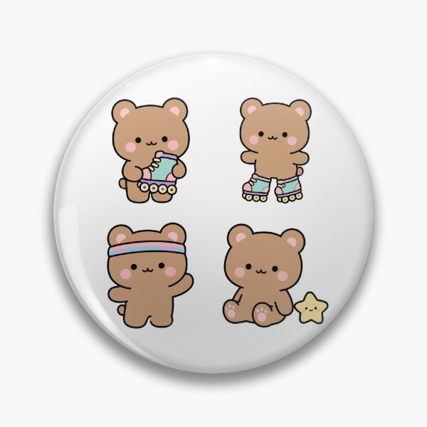 Item preview, Brown Bear Roller Skating – Cute Kawaii Cartoon designed and sold by Moffyuniverse.