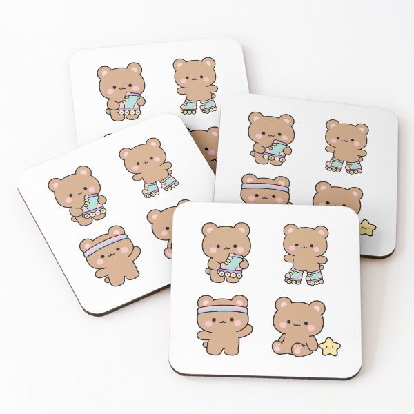 Item preview, Brown Bear Roller Skating – Cute Kawaii Cartoon designed and sold by Moffyuniverse.
