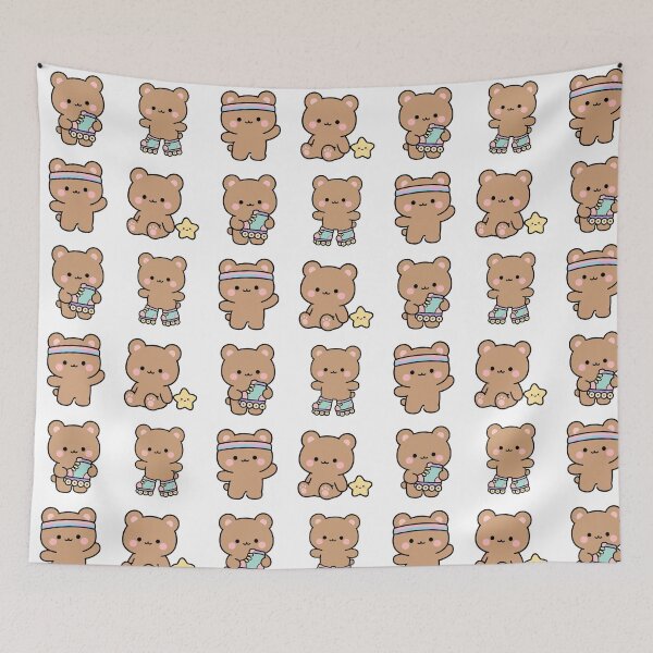 Item preview, Brown Bear Roller Skating – Cute Kawaii Cartoon designed and sold by Moffyuniverse.