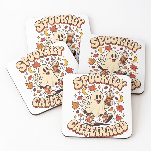Item preview, Spookily Caffeinated Cute Ghost Iced Coffee Retro Fall Graphic designed and sold by tee.crush.