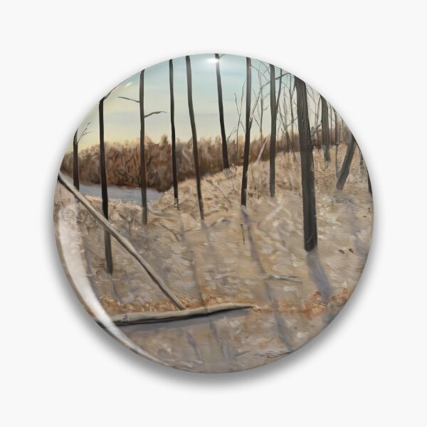 Item preview, Snowy Forest Tall Trees Shadow Landscape Painting designed and sold by POPILATA.
