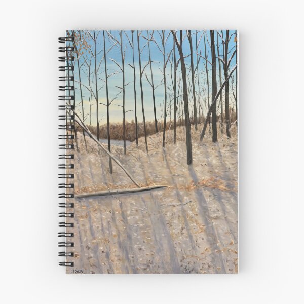 Item preview, Snowy Forest Tall Trees Shadow Landscape Painting designed and sold by POPILATA.