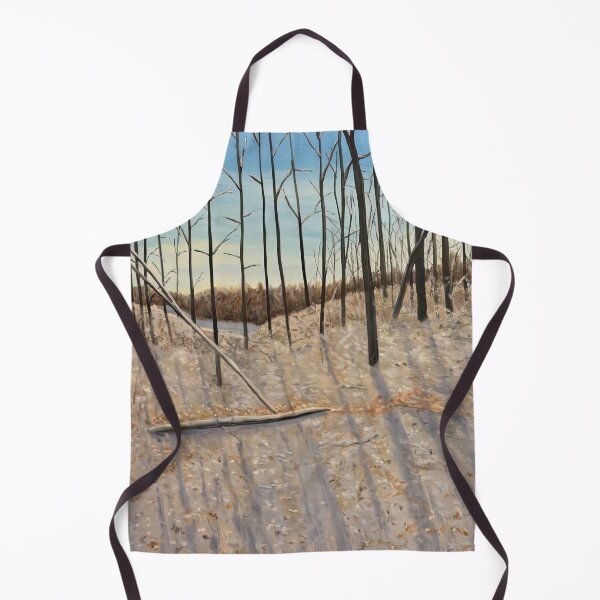 Item preview, Snowy Forest Tall Trees Shadow Landscape Painting designed and sold by POPILATA.