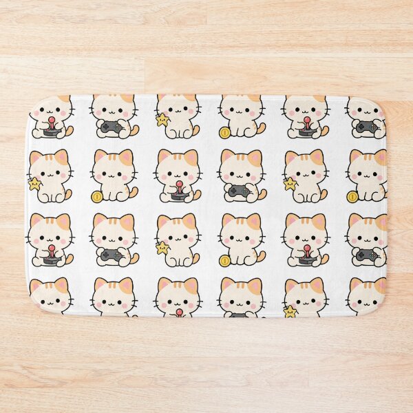 Item preview, Cute Cat Gaming And Drinking – Cute Kawaii Cartoon designed and sold by Moffyuniverse.