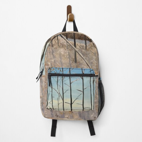 Item preview, Snowy Forest Tall Trees Shadow Landscape Painting designed and sold by POPILATA.