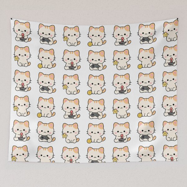 Item preview, Cute Cat Gaming And Drinking – Cute Kawaii Cartoon designed and sold by Moffyuniverse.