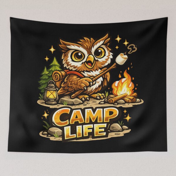 Item preview, Camp Life – Adventure Owl Camping Design designed and sold by ArtisticHeart21.
