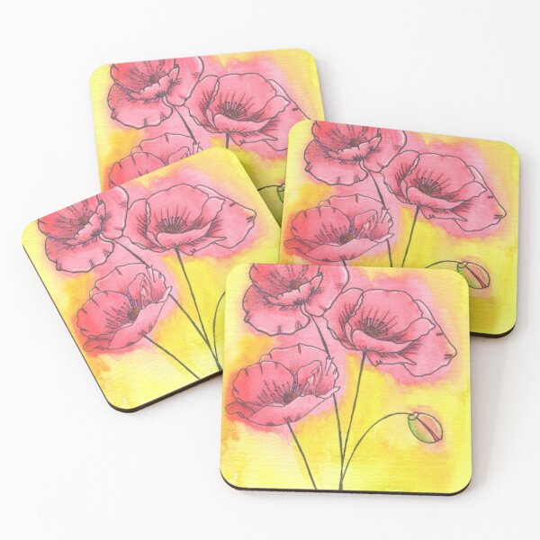 Item preview, Hand Drawn Red Watercolor Poppies designed and sold by MyCuriousMagpie.