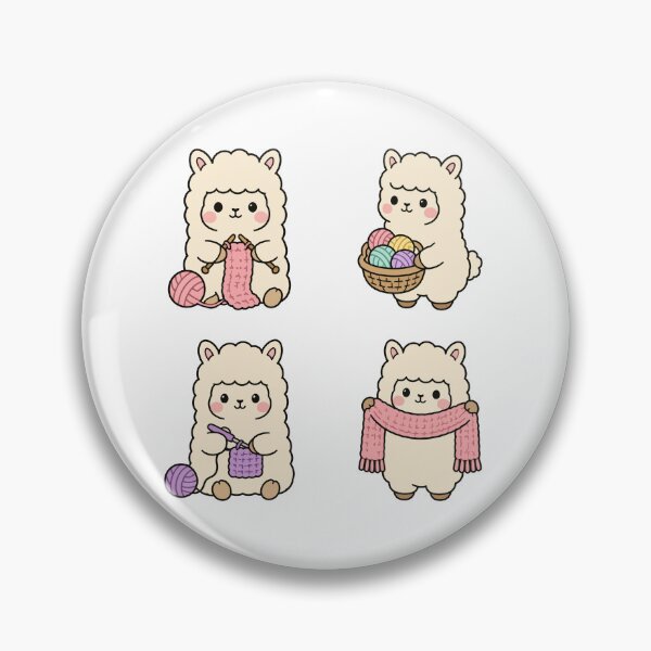 Item preview, Cute Alpaca Knitting – Cute Kawaii Cartoon designed and sold by Moffyuniverse.