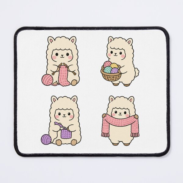Item preview, Cute Alpaca Knitting – Cute Kawaii Cartoon designed and sold by Moffyuniverse.