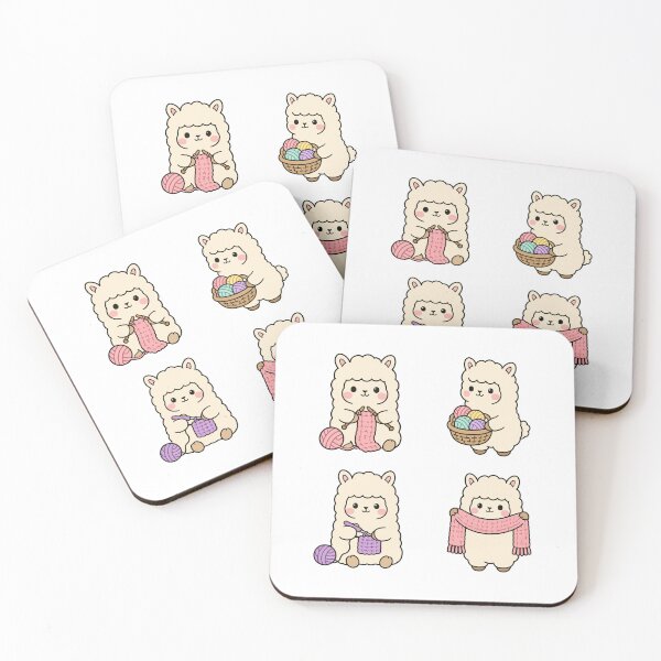 Item preview, Cute Alpaca Knitting – Cute Kawaii Cartoon designed and sold by Moffyuniverse.