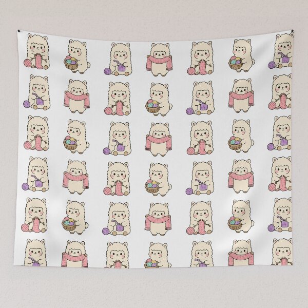 Item preview, Cute Alpaca Knitting – Cute Kawaii Cartoon designed and sold by Moffyuniverse.