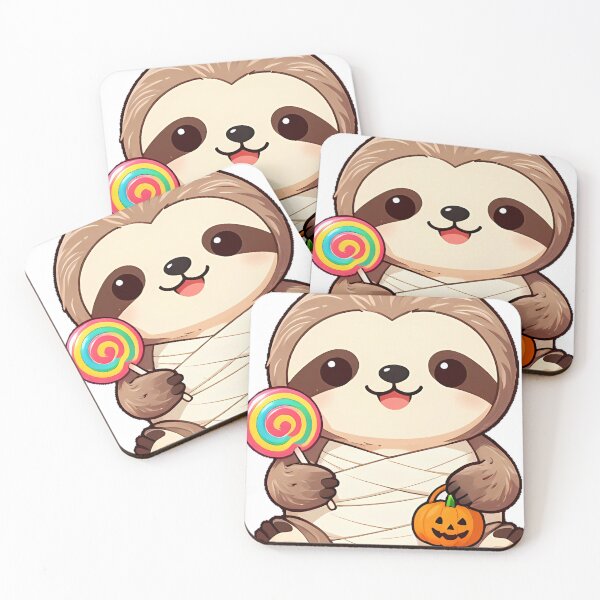 Item preview, Cute Sloth Mummy Wrap Trick-or-Treat Icon designed and sold by pumsquare.