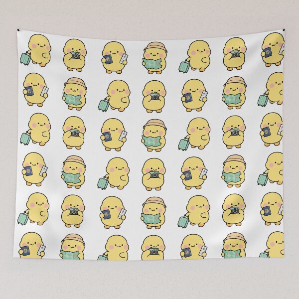 Item preview, Yellow Chick Travel Adventure – Cute Kawaii Cartoon designed and sold by Moffyuniverse.