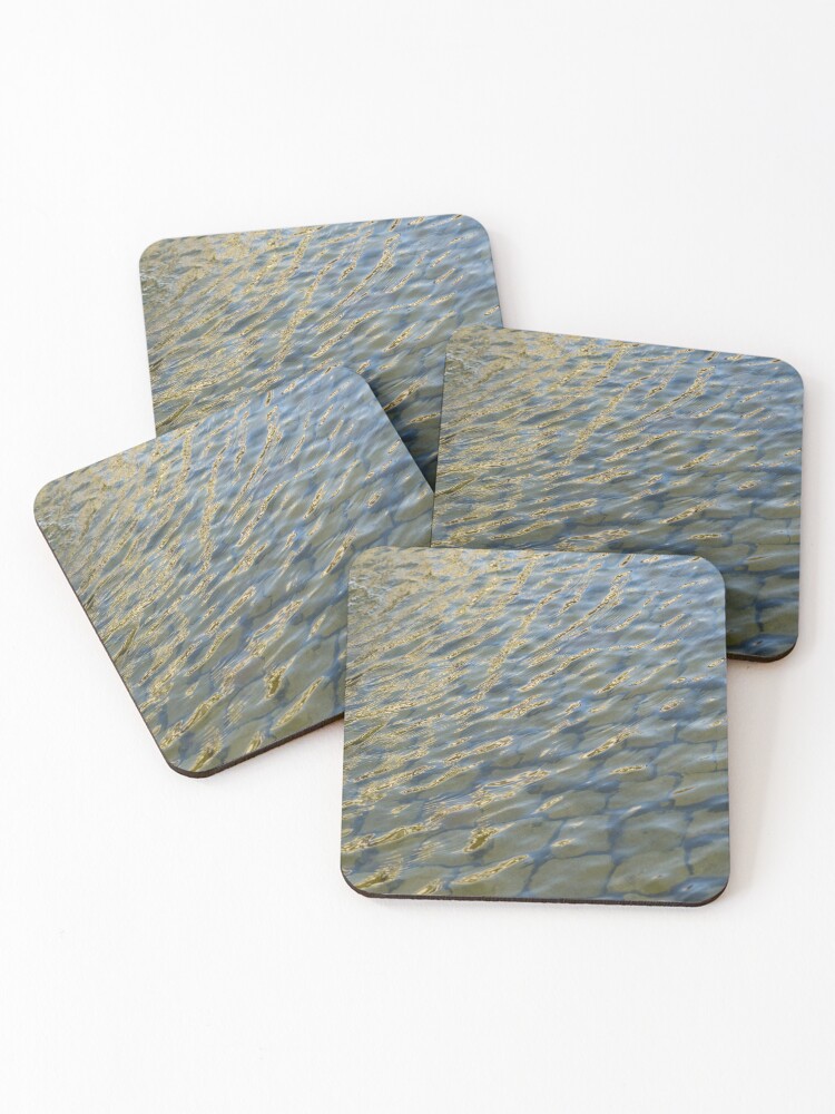 Thumbnail 1 of 5, Coasters (Set of 4), Harmonious Fountain Reflections Ripple Movement designed and sold by Georgia Mizuleva.
