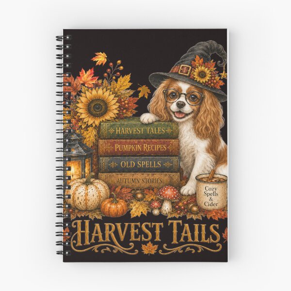Item preview, Cavalier King Charles Spaniel Halloween Witch Autumn Harvest Tails designed and sold by Cute & Sassy Custom Gifting Boutiques.