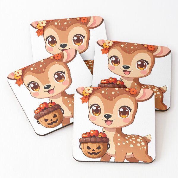 Item preview, Cute Baby Deer Fawn Flower Antler Trick-or-Treat Icon designed and sold by pumsquare.