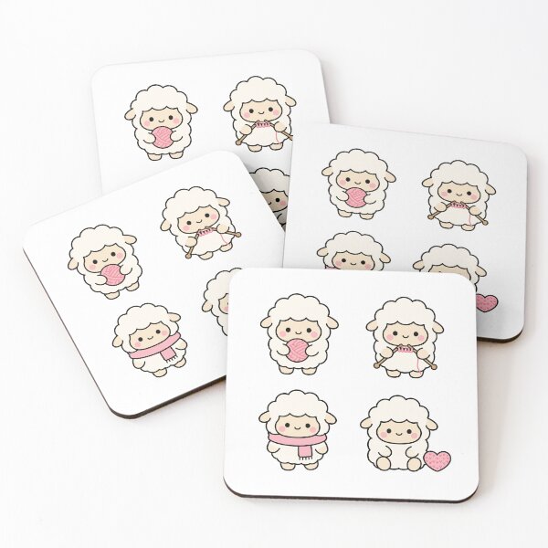 Item preview, Cute Sheep With Hearts – Cute Kawaii Cartoon designed and sold by Moffyuniverse.