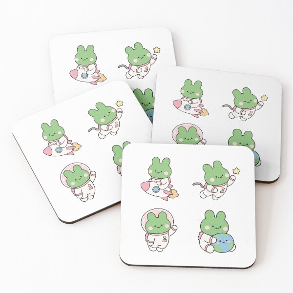 Item preview, Green Bunny Astronaut – Cute Kawaii Cartoon designed and sold by Moffyuniverse.