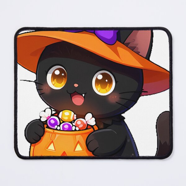 Item preview, Cute Black Cat Kitten Orange Witch Hat Trick-or-Treat Icon designed and sold by pumsquare.