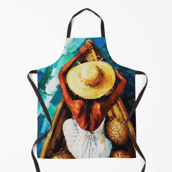 Item preview, Woman in the Boat – Palette Knife Textured Painting designed and sold by RamyGallery.