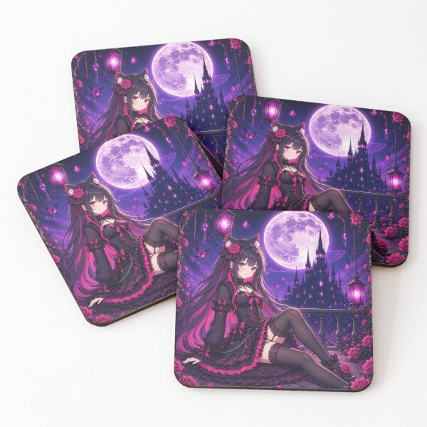 Item preview, Gothic Anime Neko Girl – Castle of the Pink Moon designed and sold by Revyra Design .