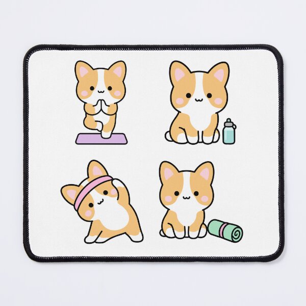Item preview, Corgi Yoga Workout – Cute Kawaii Cartoon designed and sold by Moffyuniverse.