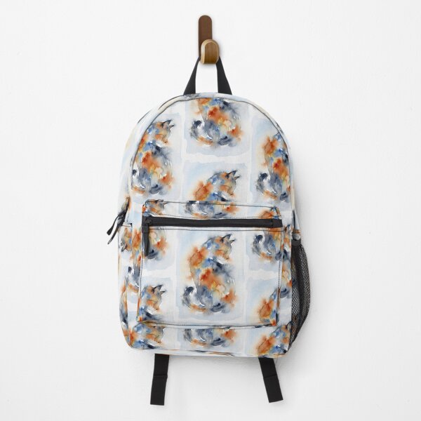 Item preview, Curled Cat Watercolor, Orange and Indigo designed and sold by caracatita75.