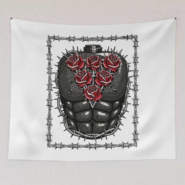 Item preview, Gothic Spiked Torso Red Roses Barbed Art designed and sold by Romgora.