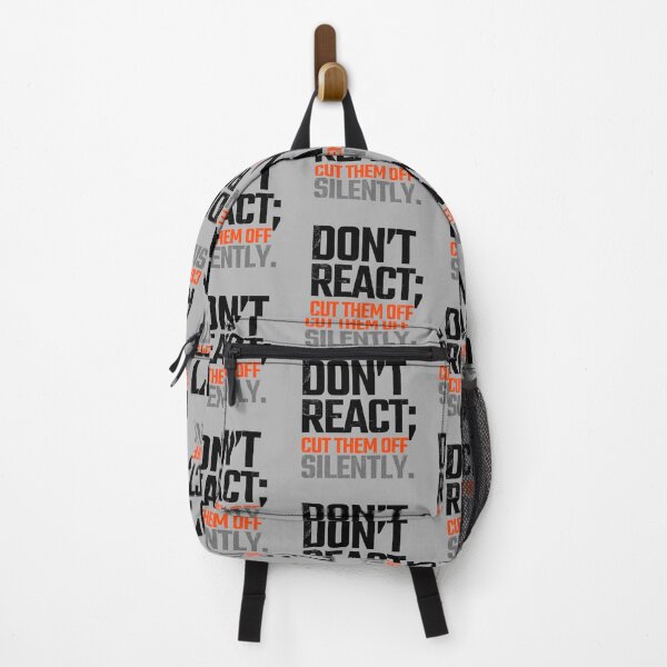 Item preview, Don't React; Cut Them Off Silently Wisdom Print on Back Black Text Design designed and sold by AppearoStudio.