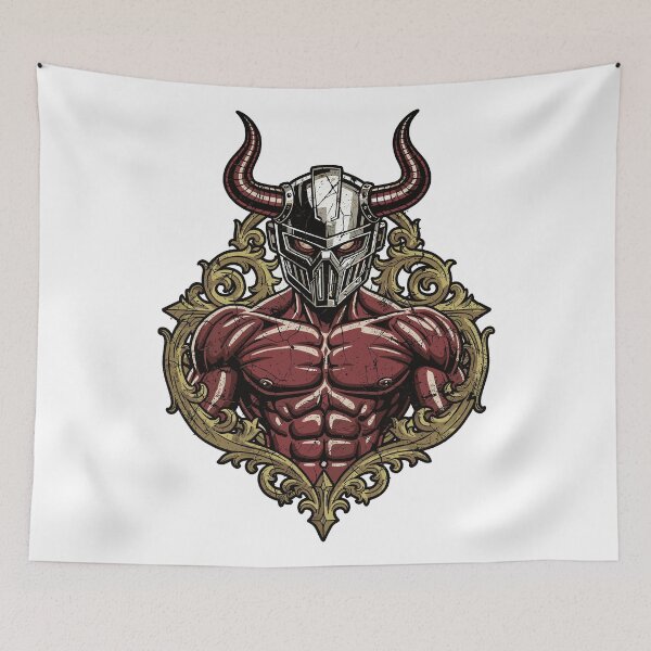 Item preview, Mighty Horned Warrior Knight Emblem designed and sold by Romgora.