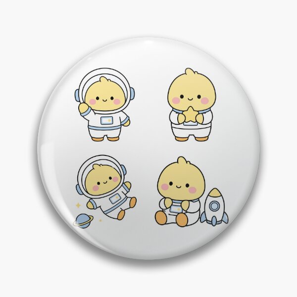Item preview, Yellow Chick Astronaut – Cute Kawaii Cartoon designed and sold by Moffyuniverse.