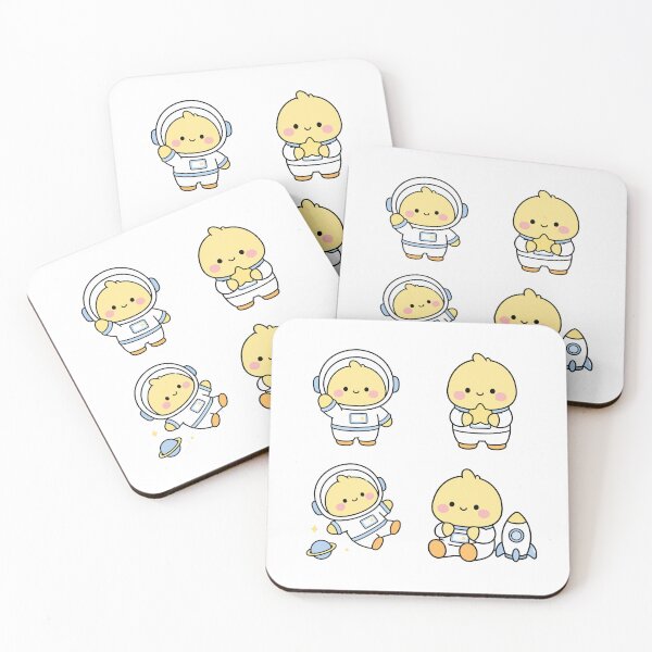 Item preview, Yellow Chick Astronaut – Cute Kawaii Cartoon designed and sold by Moffyuniverse.